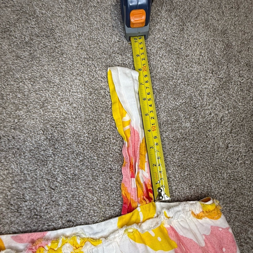 Free People Moonshine Midi Dress Floral Linen Blend Boho Yellow Pink White Small - Picture 12 of 14